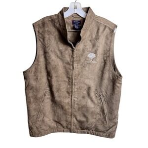 Monterey Club Men's Golf Vest Faux Suede Size M Brown Desert Willow Full‎ Zip